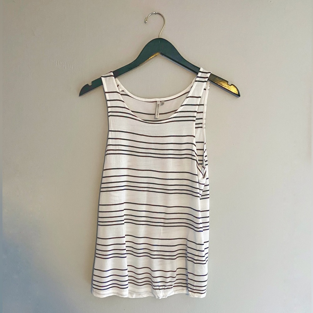 Banana Republic White and black striped tank top